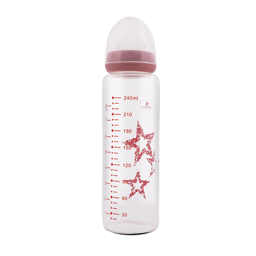 Lorelli СТЪКЛЕНО ШИШЕ ANTI COLIC 240 МЛ BLUSH PINK