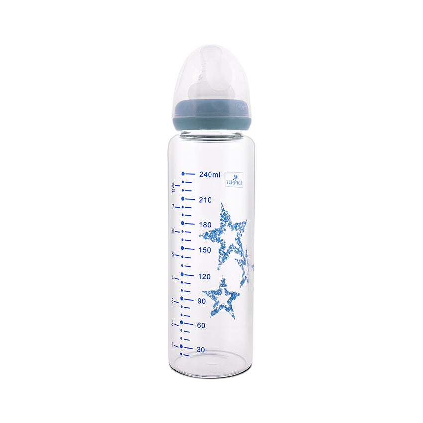 Lorelli СТЪКЛЕНО ШИШЕ ANTI COLIC 240 МЛ MOONLIGH BLUE