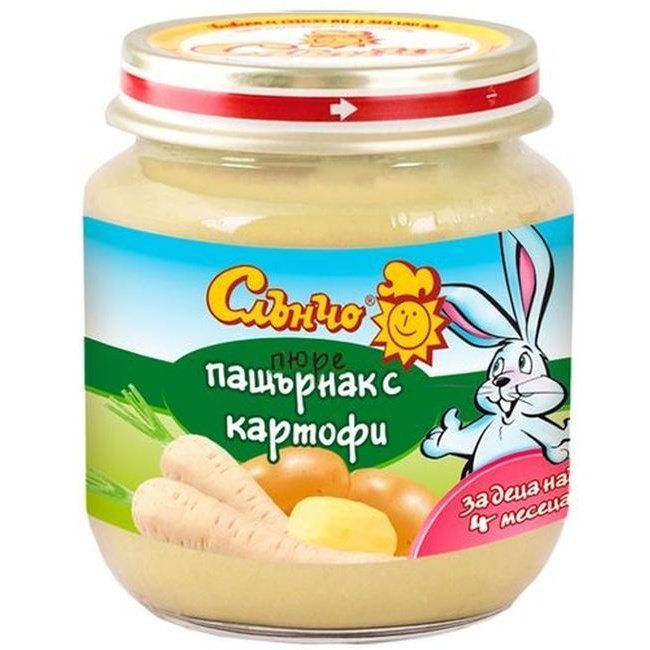 Зеленчуково пюре Слънчо - Пащърнак с картофи, 130 g valinokids