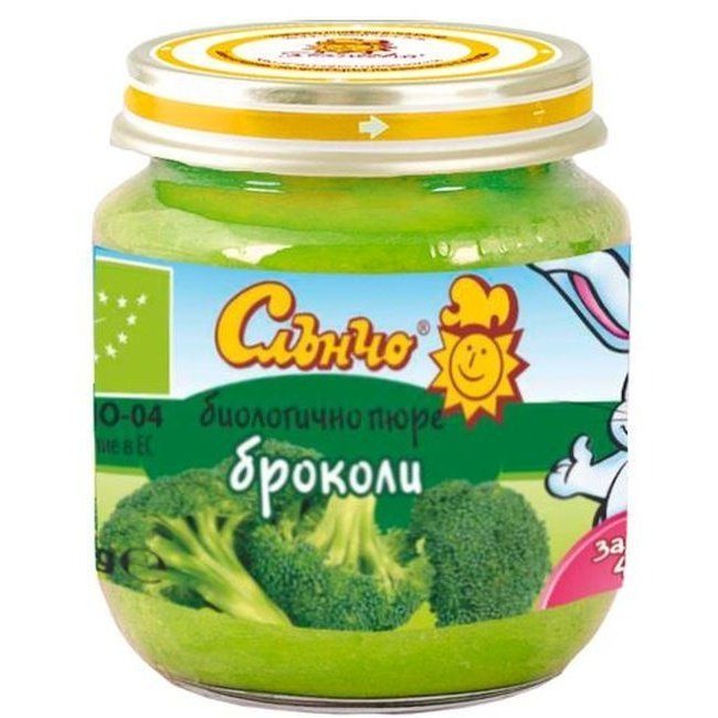 Био зеленчуково пюре Слънчо - Броколи, 130 g valinokids