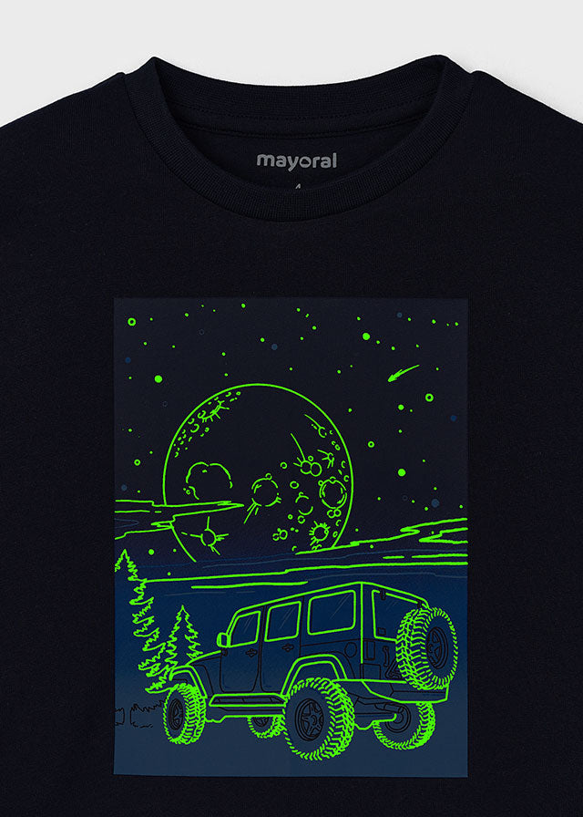 Mayoral Тениска д/р glow in the dark Синьочерен