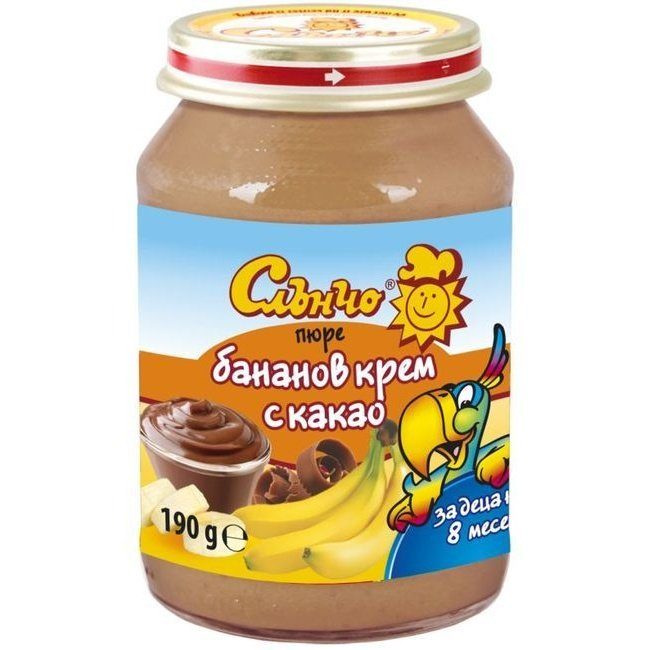 Бананов крем с какао Слънчо, 190g valinokids