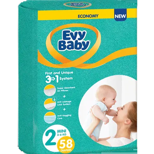 Evy Baby Пелени 2 3-6кг 58 бр. valinokids