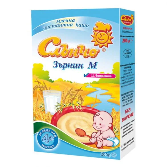 СЛЪНЧО Млечна каша ЗЪРНИН М 4+ мес. 200 г valinokids