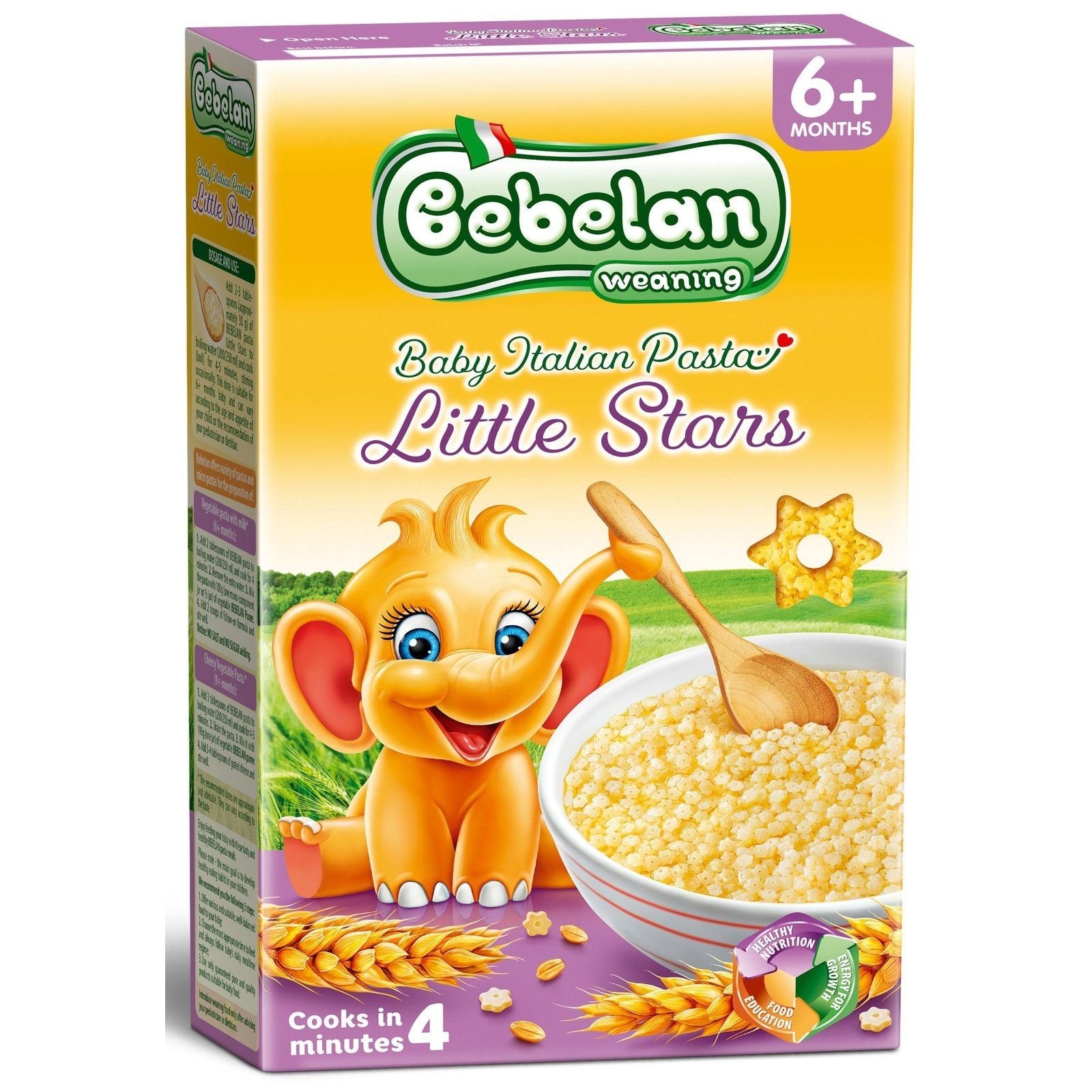 BEBELAN LITTLE STARS Бебешка паста ЗВЕЗДИЧКИ 6+ мес. 350г valinokids