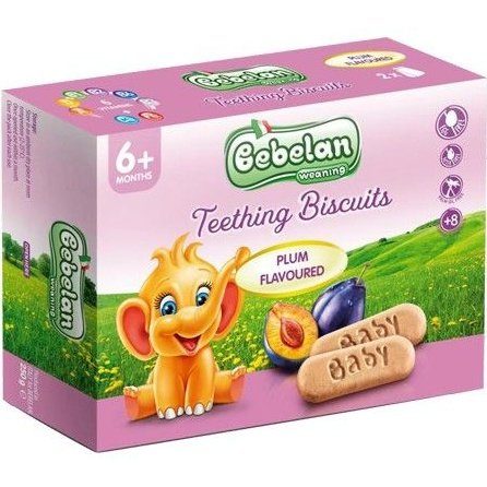 Baby Teething Biscuits Бисквити за гризкане със слива 6М+ 200 гр valinokids