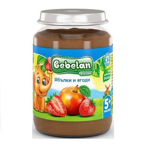 Bebelan Ябълки и ягоди за деца от 5 месечна възраст x190 грама valinokids