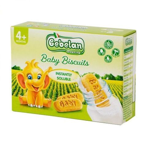 Bebelan Baby Biscuits Бързо разтворими бебешки бисквити 4М+ х250 гр valinokids