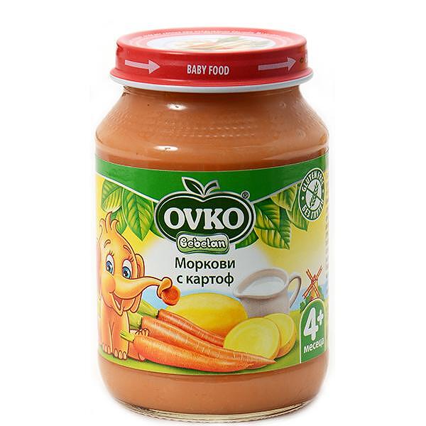 Bebelan Puree Бебешко пюре Моркови с картоф и мляко 4+ 190 гр. valinokids