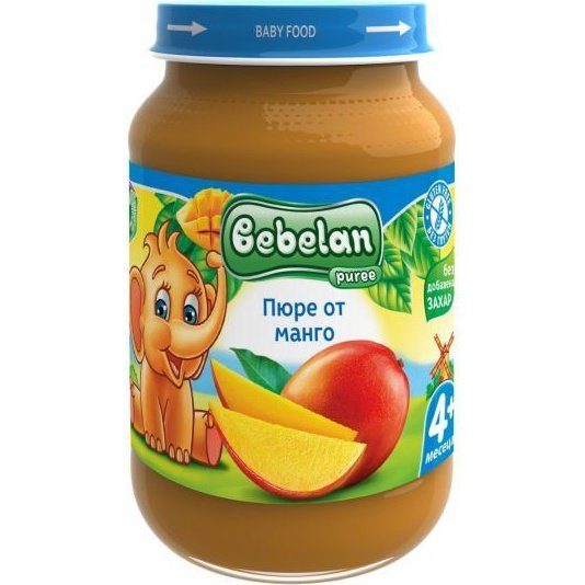 Bebelan puree Плодово пюре - Манго, 190 g valinokids