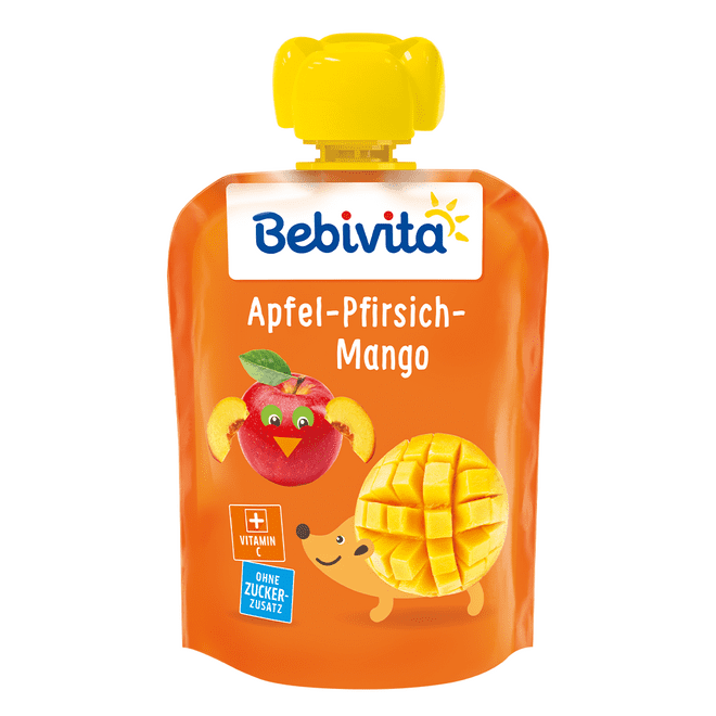 Bebivita Плодова закуска ябълка с манго и праскова valinokids