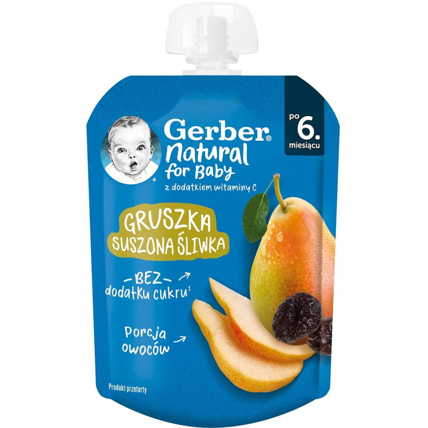 GERBER Пауч Круши и сушени Сливи от 6 мес. 80 г valinokids