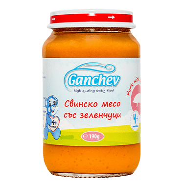 Ganchev Пюре от свинско месо със зеленчуци valinokids