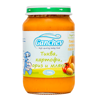 Ganchev Тиква и картофи с ориз и мляко valinokids