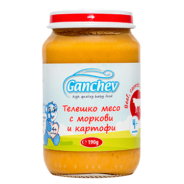 Ganchev Пюре от телешко месо с моркови и картофи valinokids