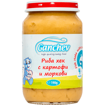 Ganchev Пюре от риба хек с картофи и моркови valinokids