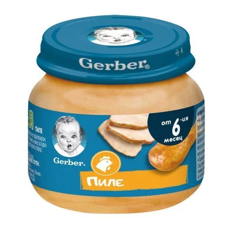 Gerber Пюре пиле за деца от 6 месечна възраст х80 грама valinokids