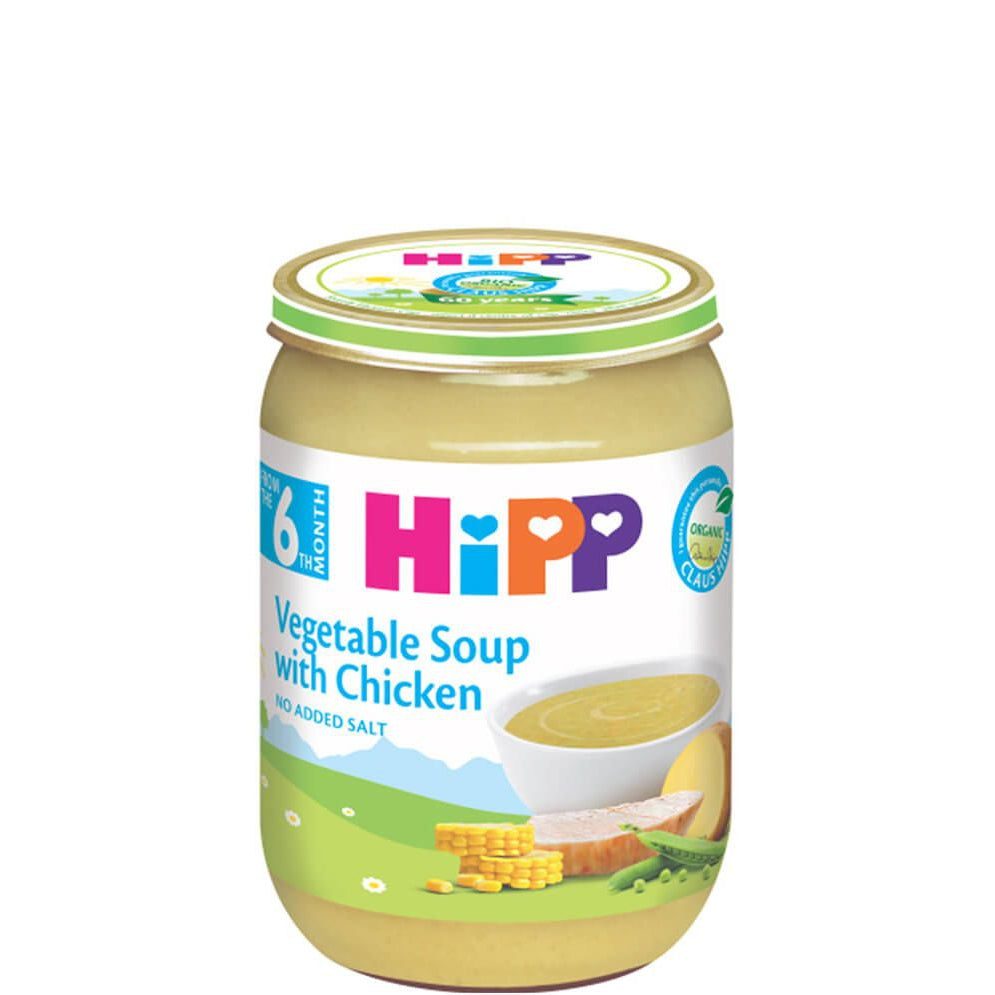 Hipp Пюре зеленчукова супа с пиле за след 6 месечна възраст х190 гр - 7973 valinokids