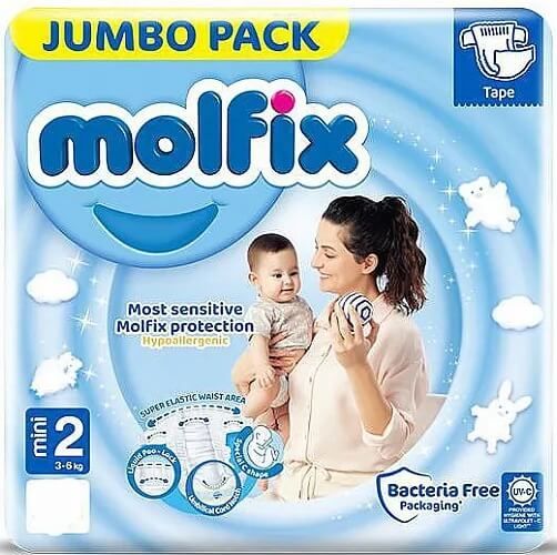 MOLFIX JUMBO Еднократни пелени 2 Mini 3-6 кг 68 бр./пак. valinokids