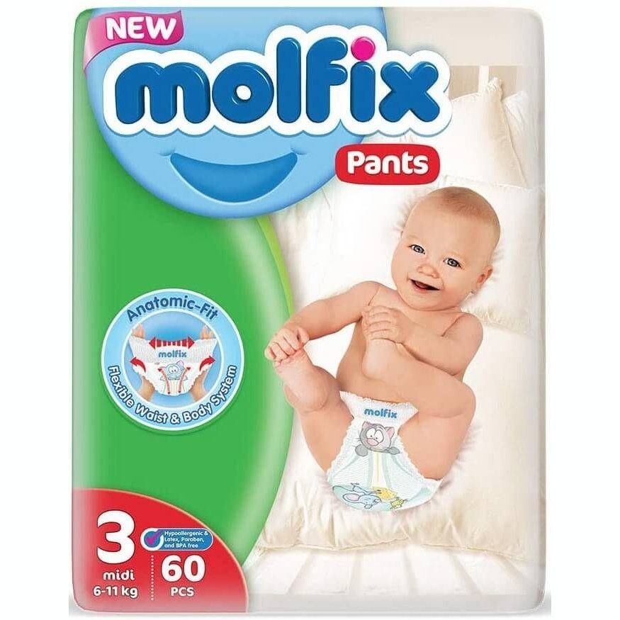 MOLFIX PANTS Еднократни гащи 3-Midi 6-11 кг 60 бр./пак. valinokids