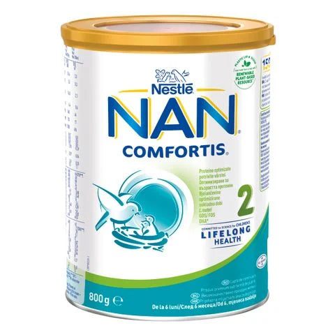 Nestle Nan Comfortis 2 Висококачествено обогатено преходно мляко на прах, след 6-ия месец x800 грама valinokids