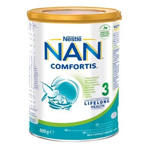 Nestle Nan Comfortis 3 Висококачествено обогатено преходно мляко на прах за малки деца над 12 месеца x800 грама valinokids