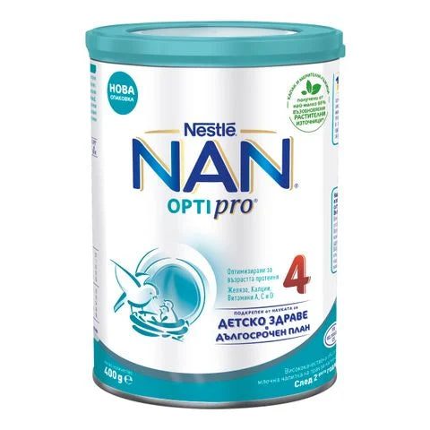 Nestle Nan OptiPro 4 Млечна напитка за деца над 2 години x400 грама valinokids