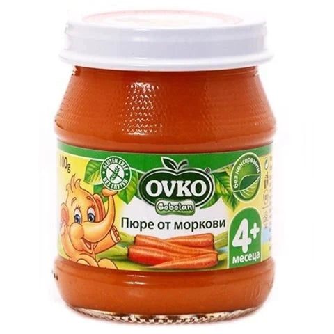 Ovko Bebelan Зеленчуково пюре от моркови за деца над 4 месеца х100 грама - 5893 valinokids