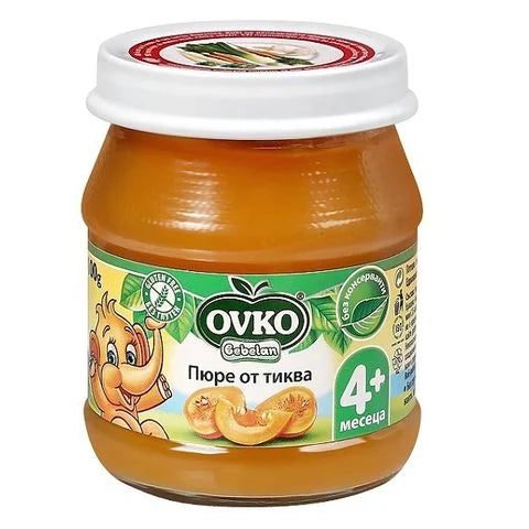 Ovko Bebelan Зеленчуково пюре от тиква за деца над 4 месеца х100 грама - 5916 valinokids