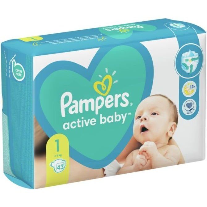 PAMPERS ACTIVE BABY 1-New 2-5 кг Пелени 43 бр./пак. valinokids