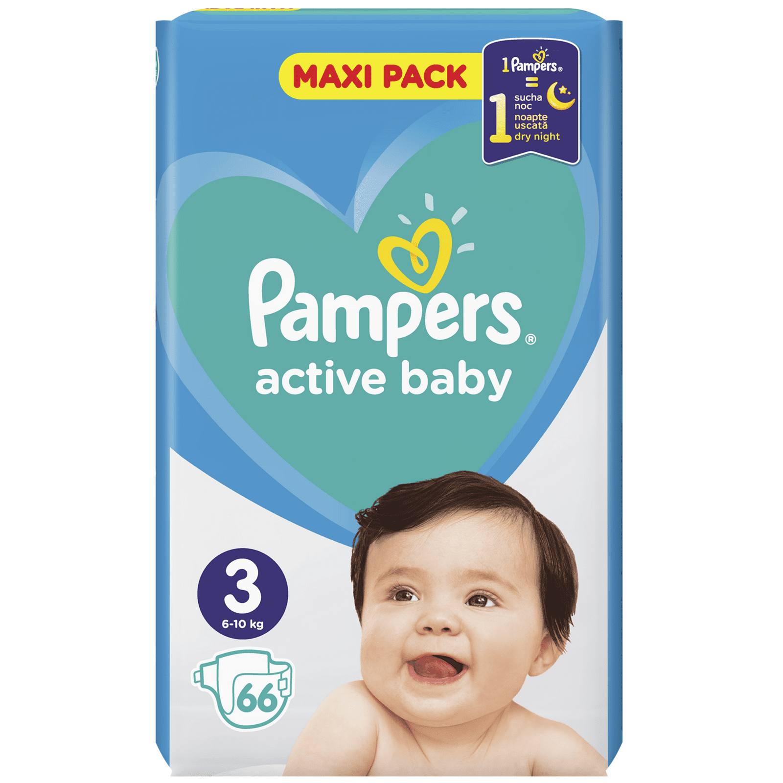 PAMPERS ACTIVE BABY 3-Midi 6-10кг Пелени 66 бр. VPP valinokids