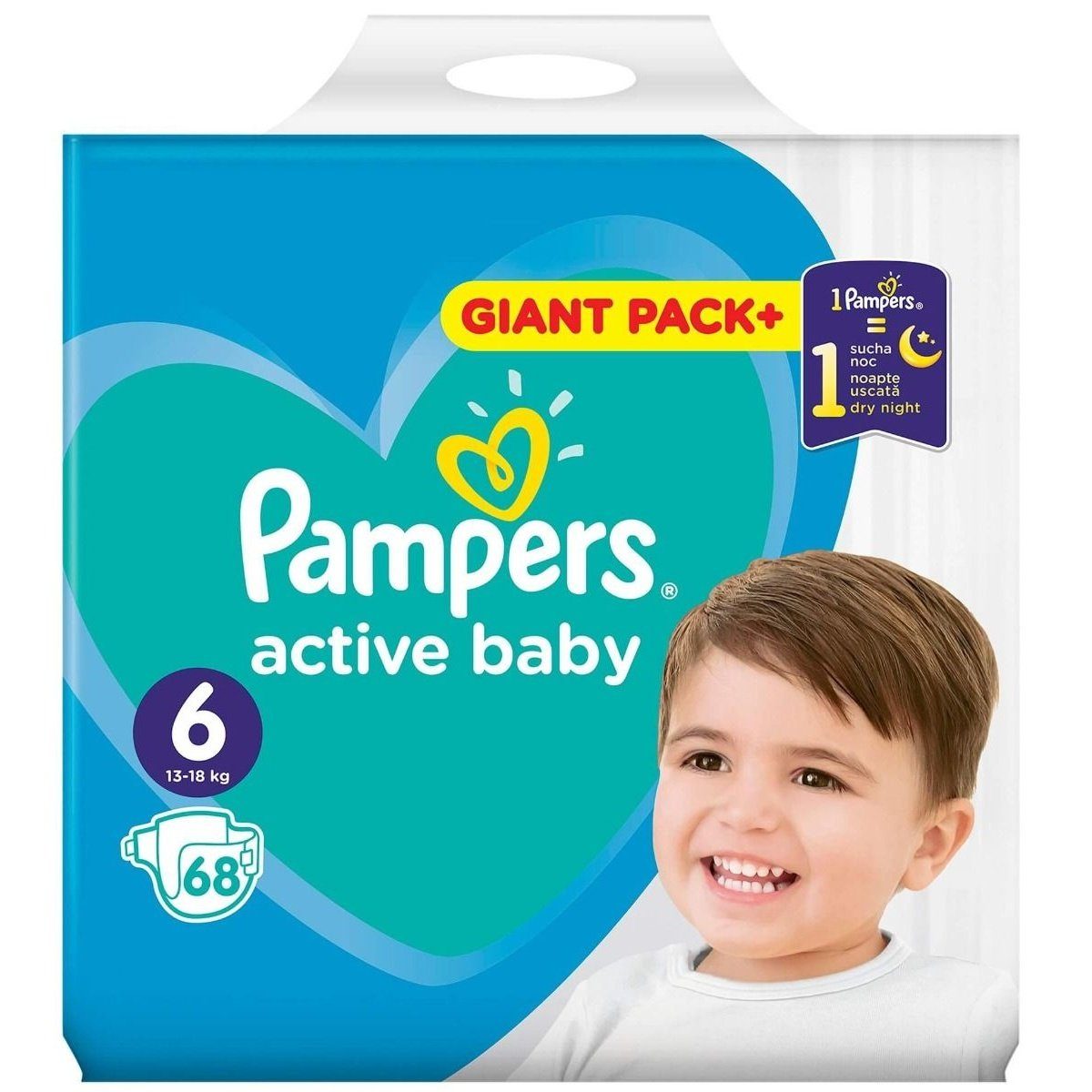 PAMPERS ACTIVE BABY Пелени 6-Extra 13-18 кг 68 бр. GPP valinokids