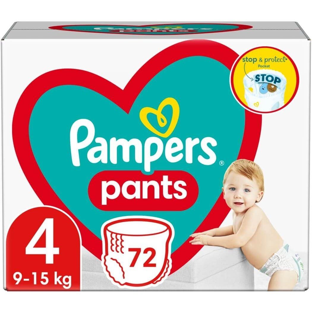 PAMPERS PANTS Еднократни гащи 4-Maxi 9-15 кг 72 бр. GPP valinokids