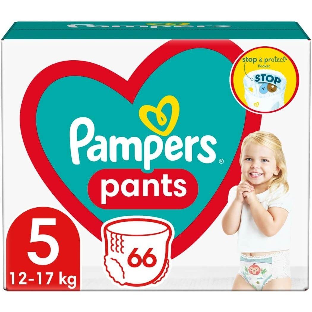 PAMPERS PANTS Еднократни гащи 5-Junior 12-17 кг 66 бр. GPP valinokids