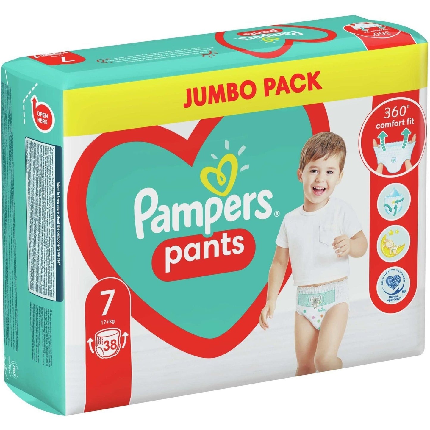 PAMPERS PANTS Гащи еднократни 7 17+ кг 38 бр. JUMBO-пак. valinokids