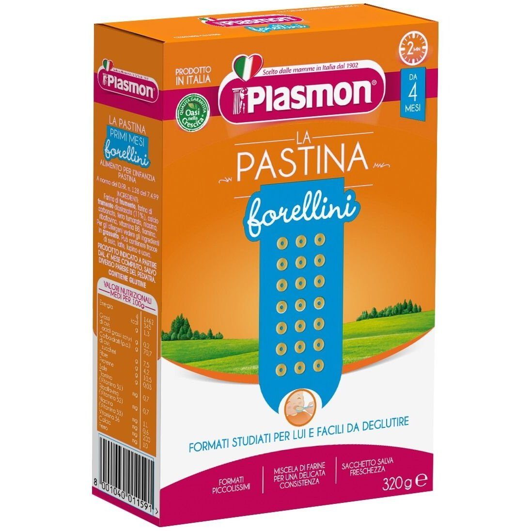 PLASMON FORELLINI Паста кръгчета микроцветенца 4+ м. 320 г valinokids