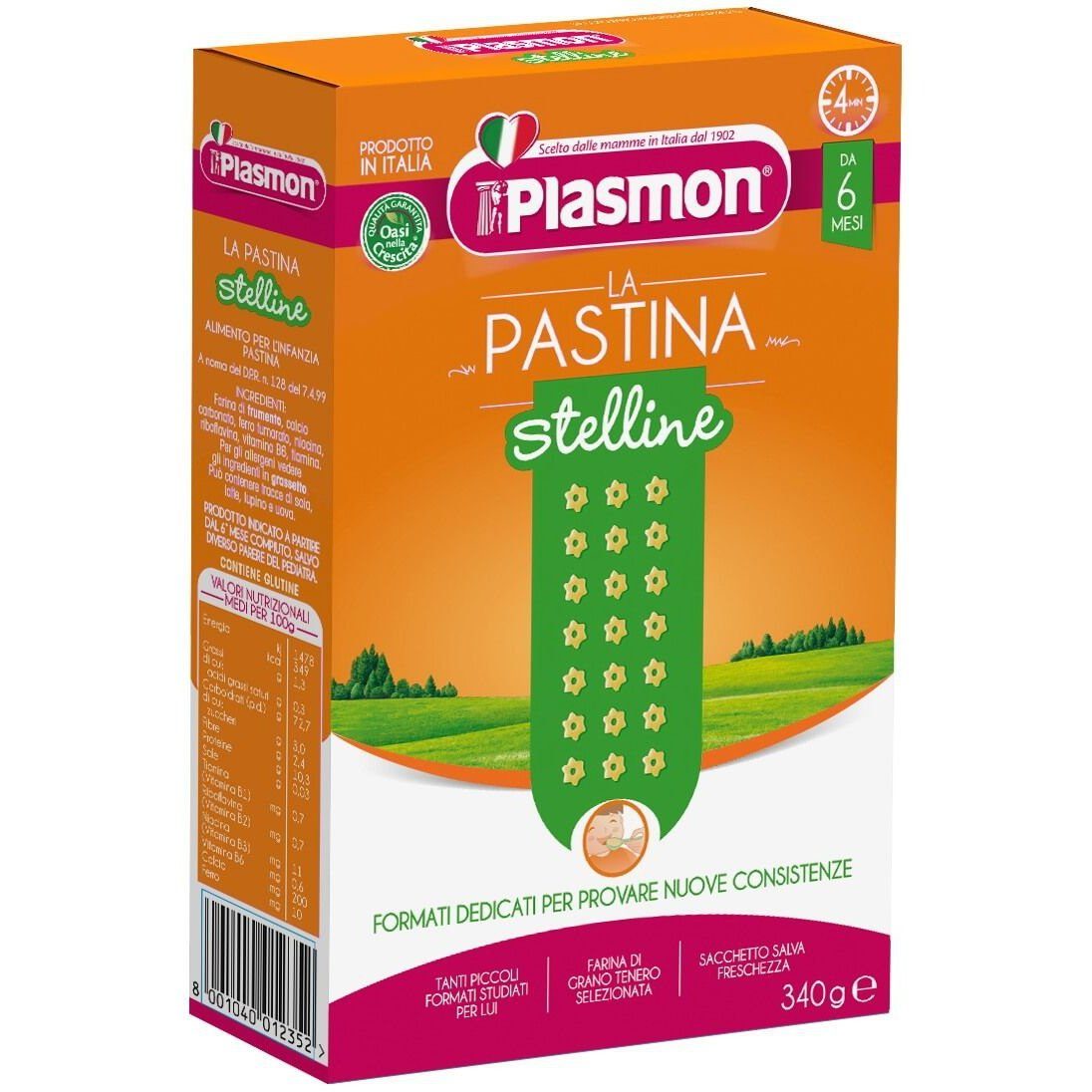 PLASMON STELLINE Паста звездички 6+ мес. 340 г valinokids