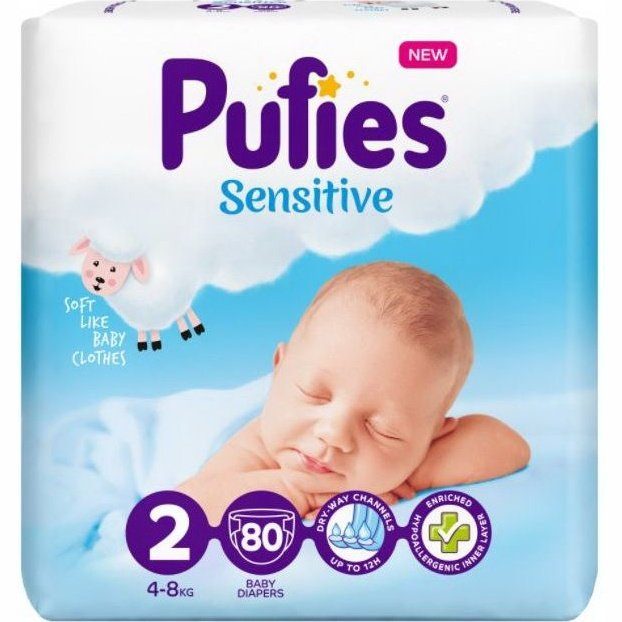 PUFIES SENSITIVE 2-Mini 4-8 кг Пелени 80 бр./пак. MP valinokids