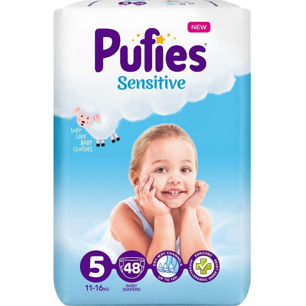 PUFIES SENSITIVE 5-Junior 11-16 кг Пелени 48 бр./пак. MP valinokids