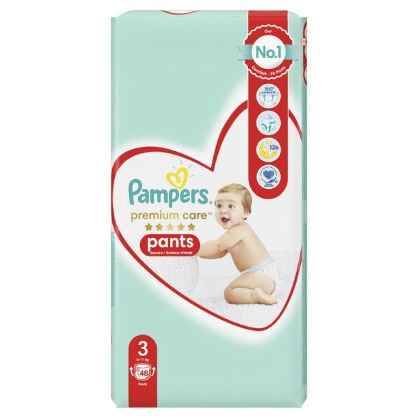 Pampers 3 Premium Care гащички 6-11кг. 48бр. valinokids