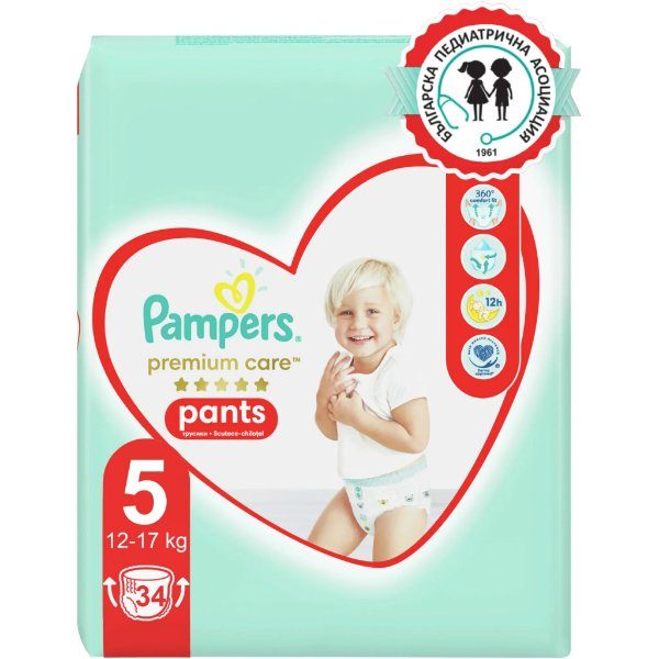 Pampers 5 Premium Care гащички 12-17кг. 34бр valinokids