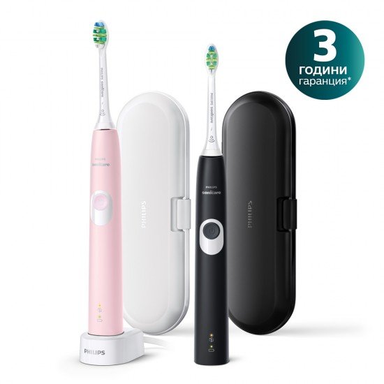 Philips Sonicare К-КТ 2 ЕЛ. ЧЕТКИ 4300 ProtectiveClean HX6800/35 BrushSync - роз+чер