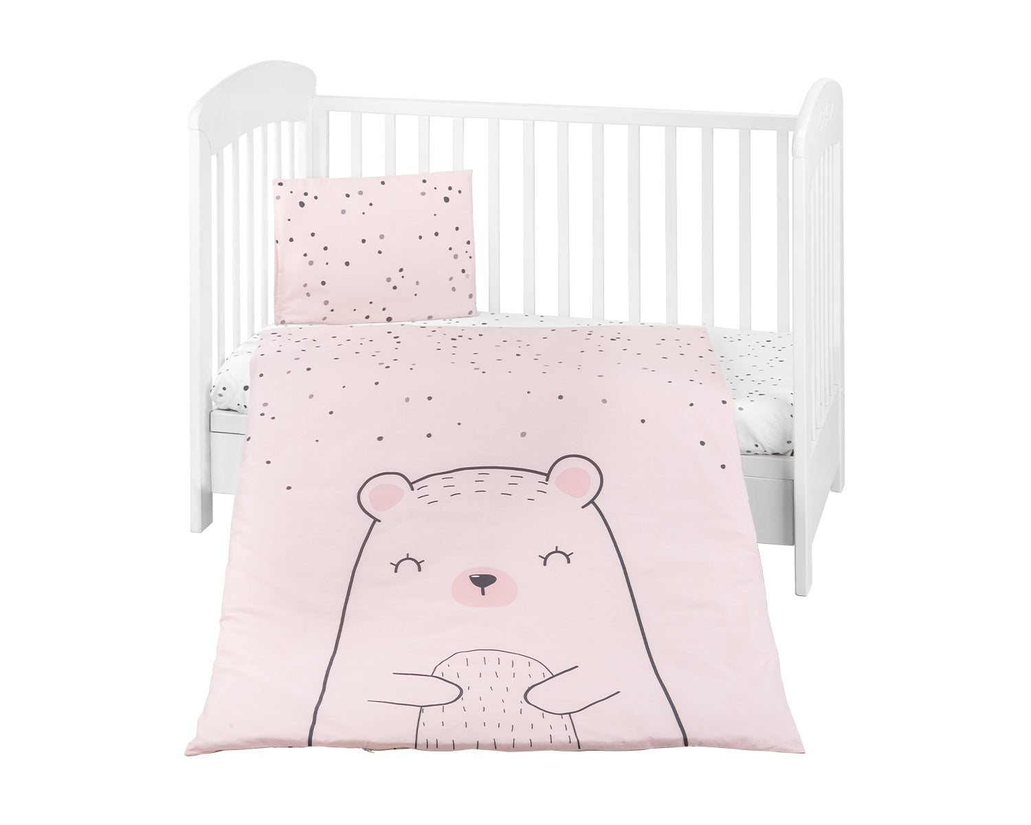 KikkaBoo Бебешки спален комплект 3 части Bear with me Pink