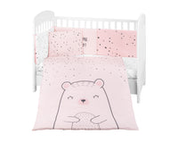 KikkaBoo Бебешки спален комплект 6 части 60/120 Bear with me Pink