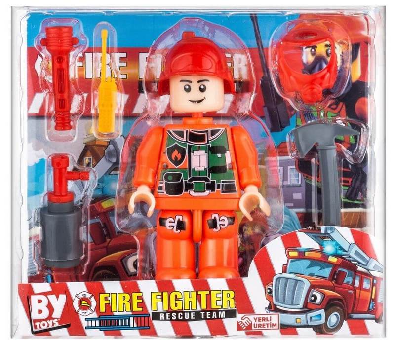 Bayraktar toys пожарникар с подвижни стави с обурудване 12x14x4