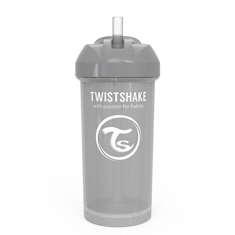 Twistshake Чаша със сламка Twistshake - 360 ml 12+ месеца сива