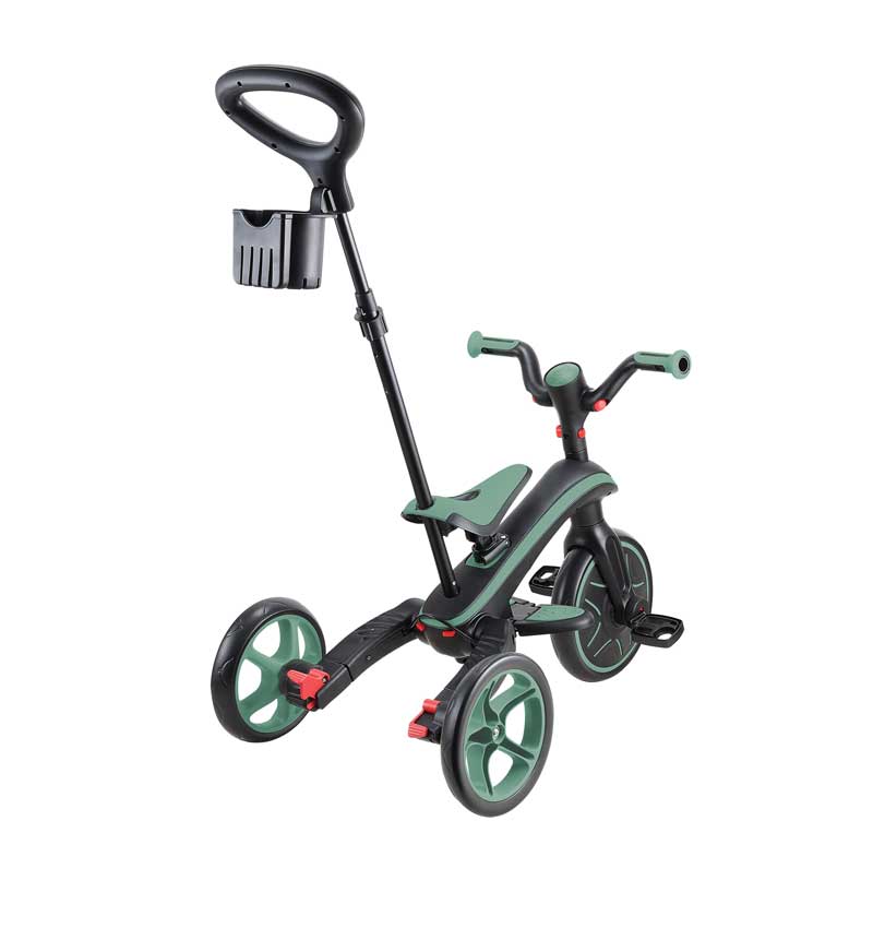 Globber Детска триколка 4 в 1 GLOBBER EXPLORER TRIKE FOLDABLE, сгъваема, цвят маслина