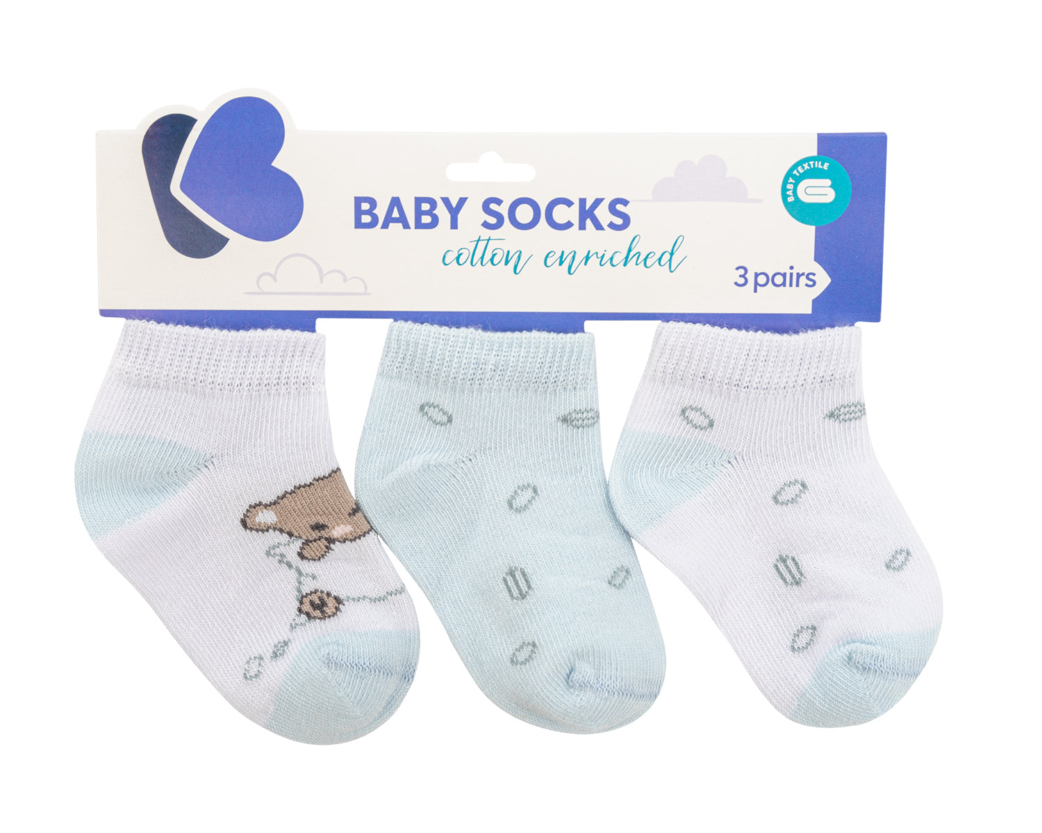 KikkaBoo Бебешки летни чорапи Dream Big Blue 0-6м