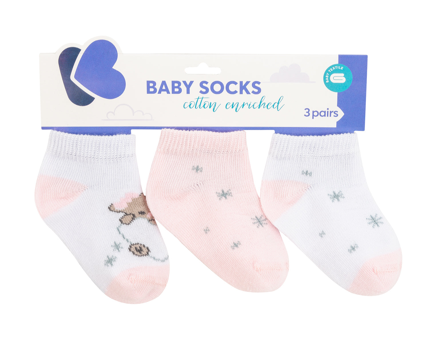 KikkaBoo Бебешки летни чорапи Dream Big Pink 6-12м