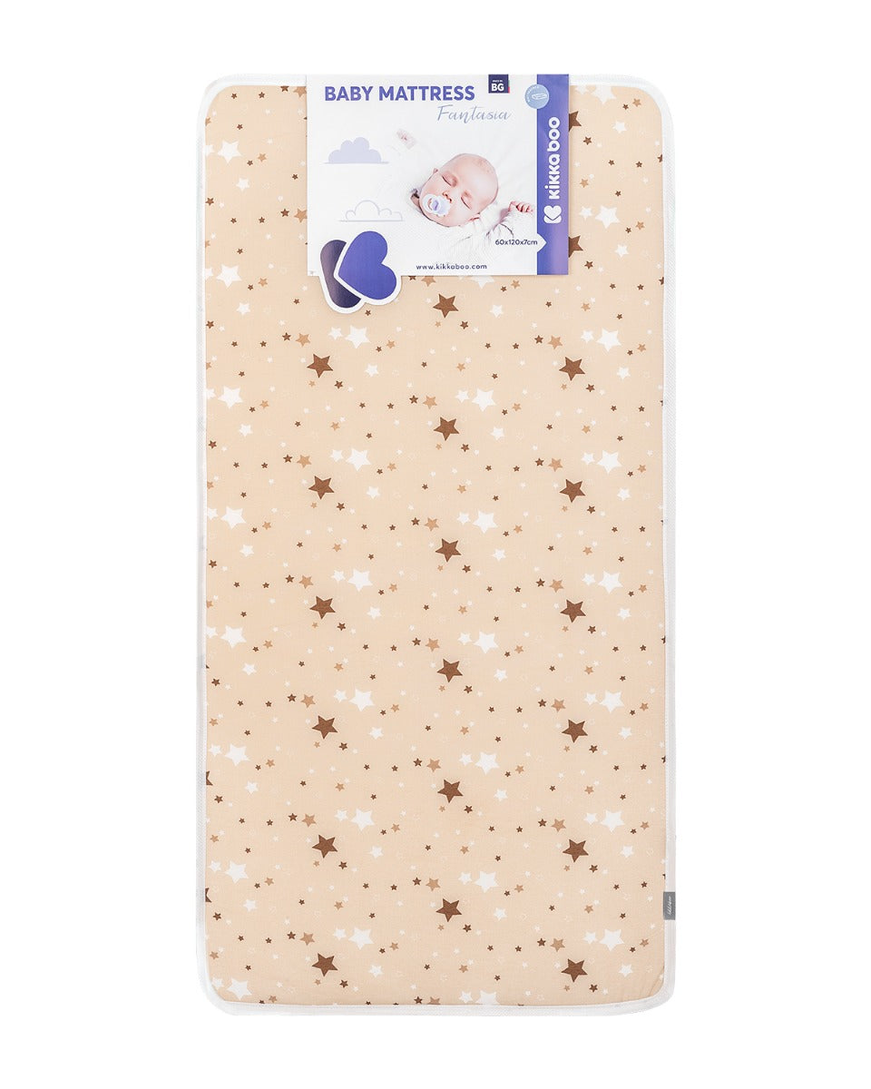 KikkaBoo Матрак Fantasia 60x120x7см Stars Beige